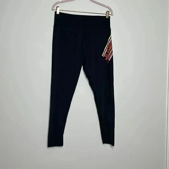 Workout Black Graphic Leggings - Picture 1 of 9